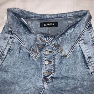 High waisted Fold Over Mom Jeans - Express Size 4R